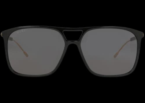 Gucci Aviator-Frame Recycled Acetate Sunglasses Black Gold Grey (GG1270S-30013858-001)