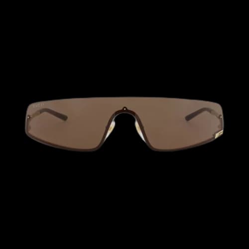 Gucci Shield-Frame Metal Sunglasses Gold Gold Brown (GG1561S-30014834-002)