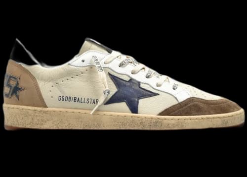 Golden Goose Ball Star White Brown Navy