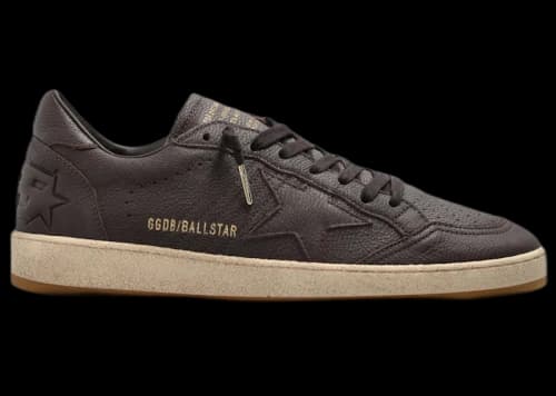 Golden Goose Ball Star Dark Brown Tone-On-Tone Leather Star
