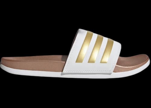 adidas Adilette Comfort Slides Cloud White Matte Gold