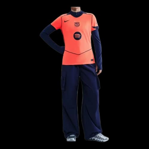 Nike x F.C. Barcelona 2025/26 Stadium Third Dri-FIT Total 90 Replica T-Shirt 'Bright Mango Midnight Navy' (Women's)