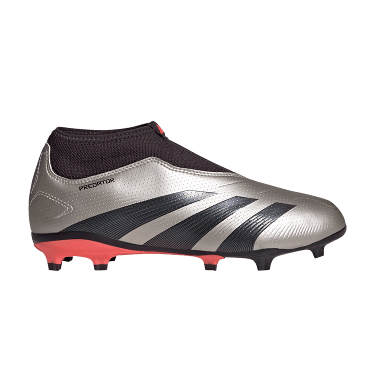 adidas Predator League Laceless FG Platinum Metallic Aurora Black Turbo (GS)