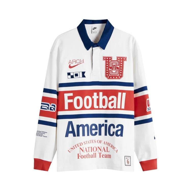 Nike x USMNT x V.A.A. L/S Rugby Top White/Challenge Red/Deep Royal Blue