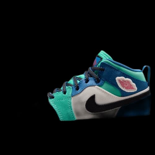 (PS) Air Jordan 1 Mid Alt SE 'Chalk True Blue Kinetic Green'