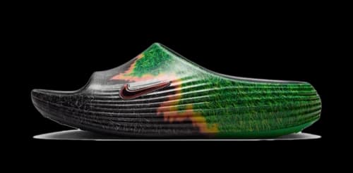 Nike ReactX Rejuven8 Slide .SWOOSH Touch Grass Dark Smoke Grey Kelly Green