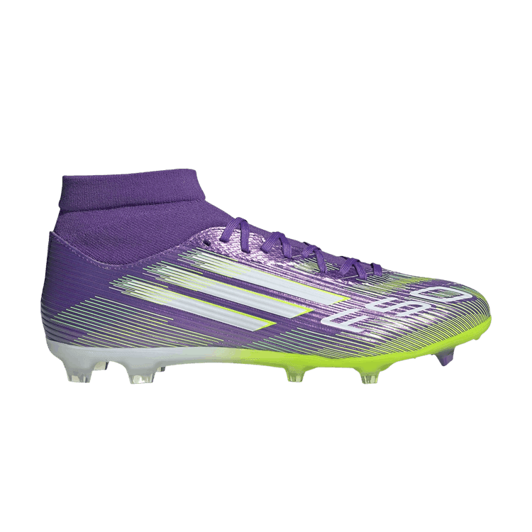 adidas F50 League Mid-Cut FG/MG Purple Rush Cloud White Lucid Lemon