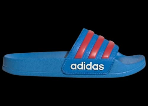 adidas Adilette Shower Slides Lucid Ray Blue Semi Lucid Red (GS)