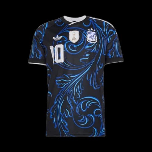 adidas Argentina 26 Away Messi Jersey Black/Lucid Blue/Blue Burst