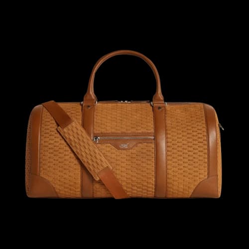 Kith Monogram Suede Traveler K55 Duffle Bag Argil