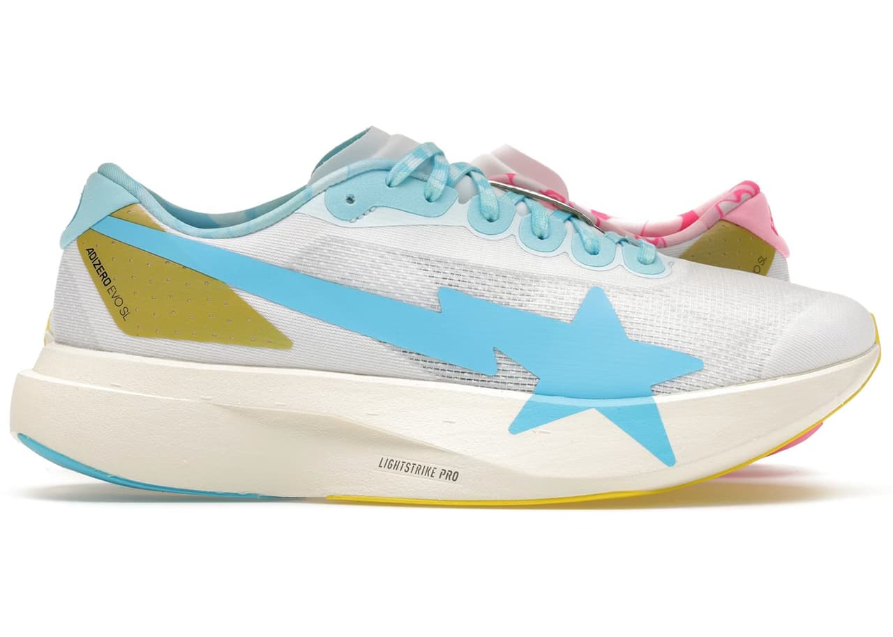 adidas Adizero Evo SL Bape Blue Pink Gold
