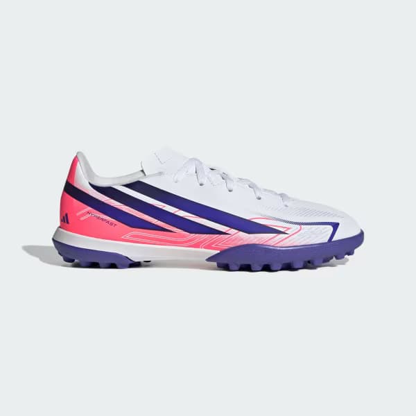 (GS) adidas F50 Hyperfast Club TF 'Cloud White Solar Purple'