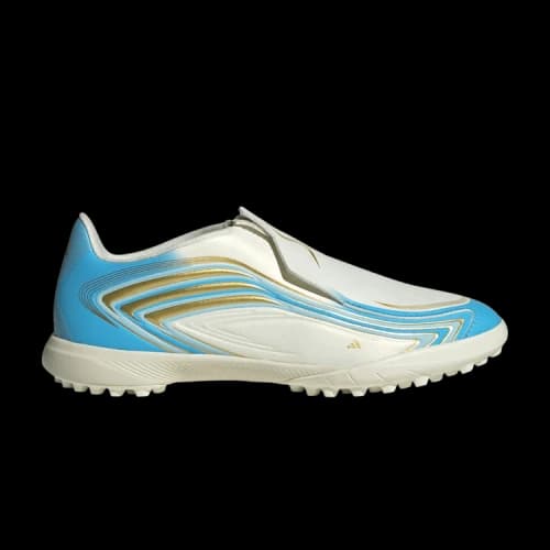 adidas F50 Messi League Laceless TF Little Kid 'Ivory Semi Blue Burst'