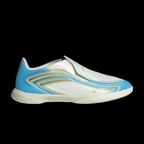 adidas F50 Messi League Laceless IC Little Kid 'Ivory Semi Blue Burst'