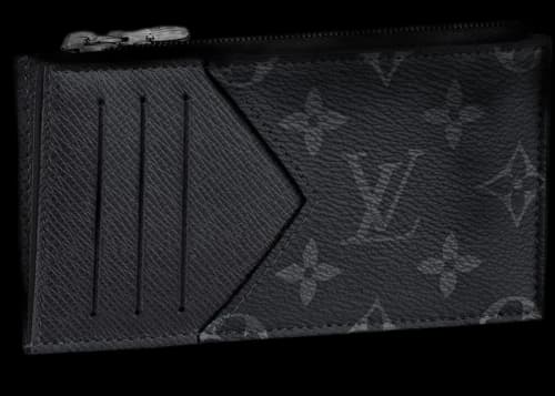 Louis Vuitton Coin Card Holder Monogram Eclipse Taiga Black