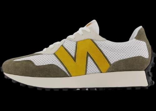 New Balance 327 White Yellow Olive