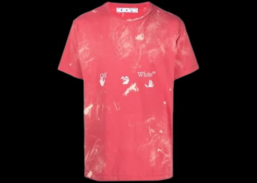 OFF-WHITE Paint Effect T-shirt Red/White