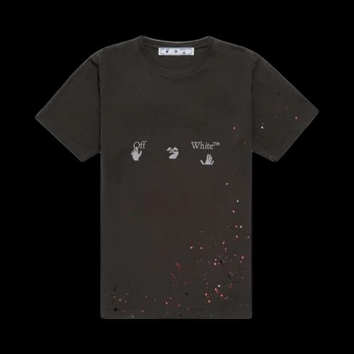 OFF-WHITE Paint Splatter Print T-Shirt Khaki Brown