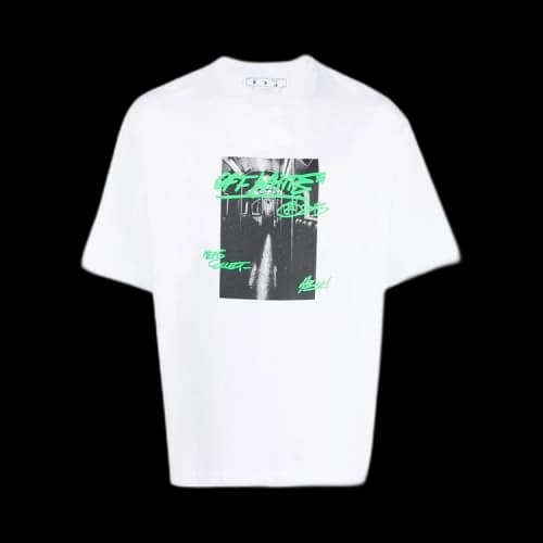 OFF-WHITE Metro Type Over Skate S/S Tee White/Green