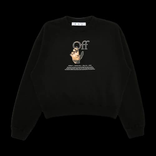 OFF-WHITE Caravaggio Hands Off Logo Crewneck Black