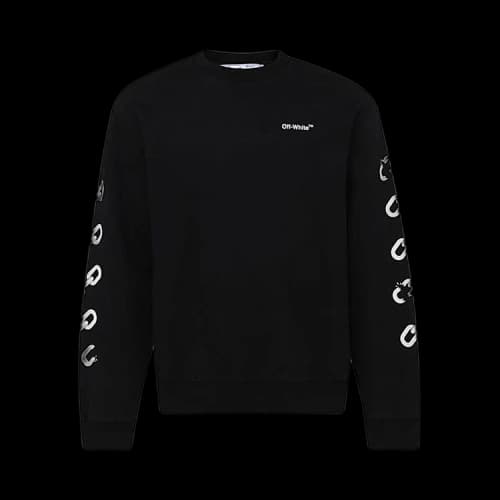 OFF-WHITE Chain ARR Slim Crewneck Black/White