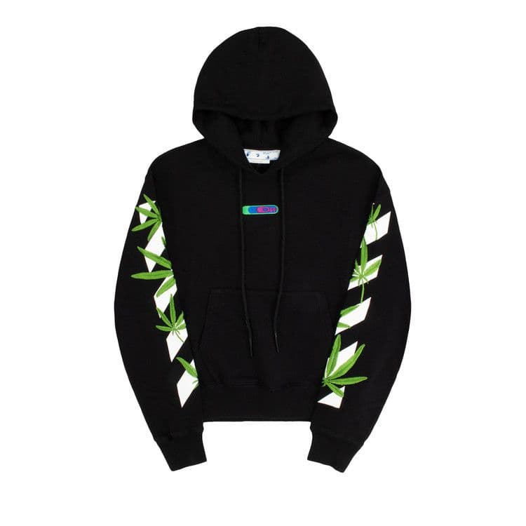 OFF-WHITE Weed Arrows Oversized Hoodie Black/White/Green