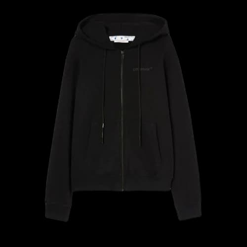 OFF-WHITE Diag Tab Slim Zip Hoodie Black