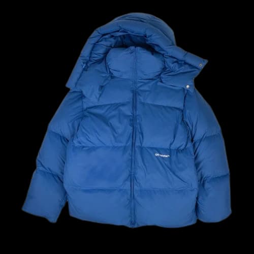 OFF-WHITE Logo-Print Padded Jacket Blue