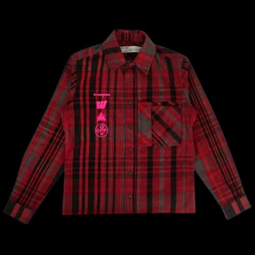 OFF-WHITE Mariana De Silva Checked Cotton Blend Flannel Shirt Red