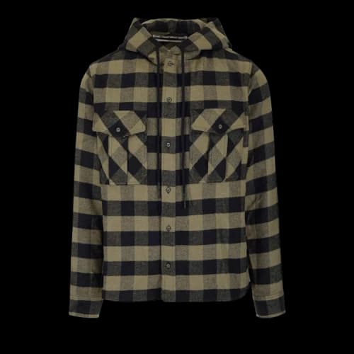 OFF-WHITE Arrows Check Hoodie Shirt Khaki Green Black