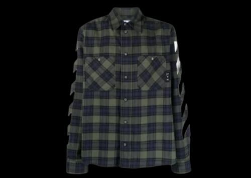 OFF-WHITE Tartan Diagonal Shirt Green