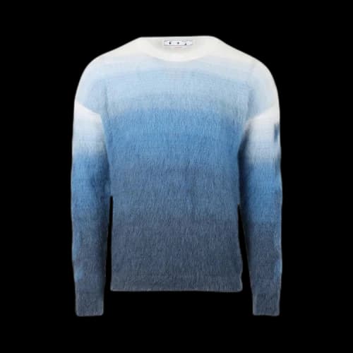 OFF-WHITE Diag Arrow Brushed Knit Crewneck Dusty Blue