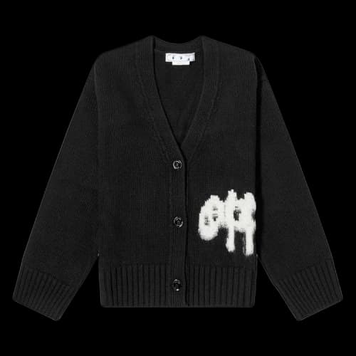 OFF-WHITE Logo Intarsia Cardigan Black/Multi