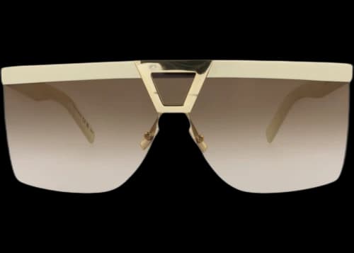 Saint Laurent Shield-Frame Acetate Sunglasses Ivory Ivory Brown (SL537PALAC-30013514-002)
