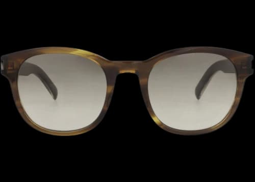 Saint Laurent Round-Frame Recycled Acetate Sunglasses Havana Crystal Brown (SL620-30014649-005)