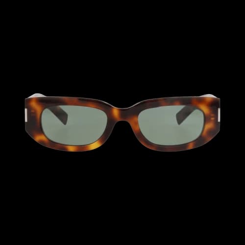 Saint Laurent Round-Frame Recycled Acetate Sunglasses Havana Havana Green (SL697-30015342-002)