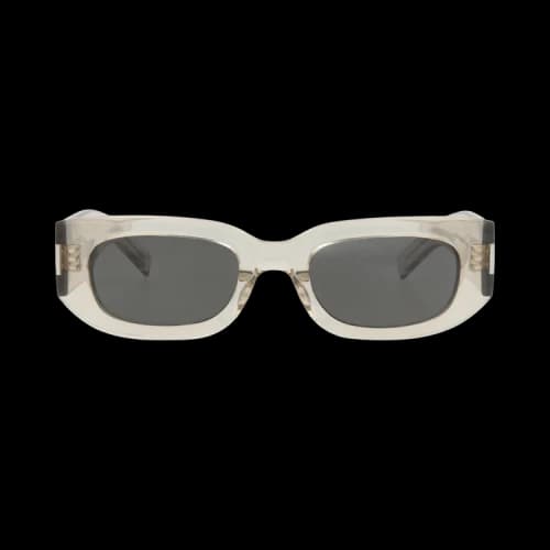Saint Laurent Round-Frame Recycled Acetate Sunglasses Beige Beige Grey (SL697-30015342-003)