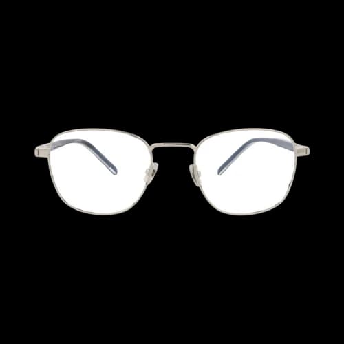 Saint Laurent Square-Frame Metal Optical Frames Silver Crystal Transparent (SL699-30015341-005)