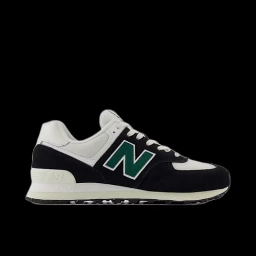 New Balance 574 Black White Marsh Green