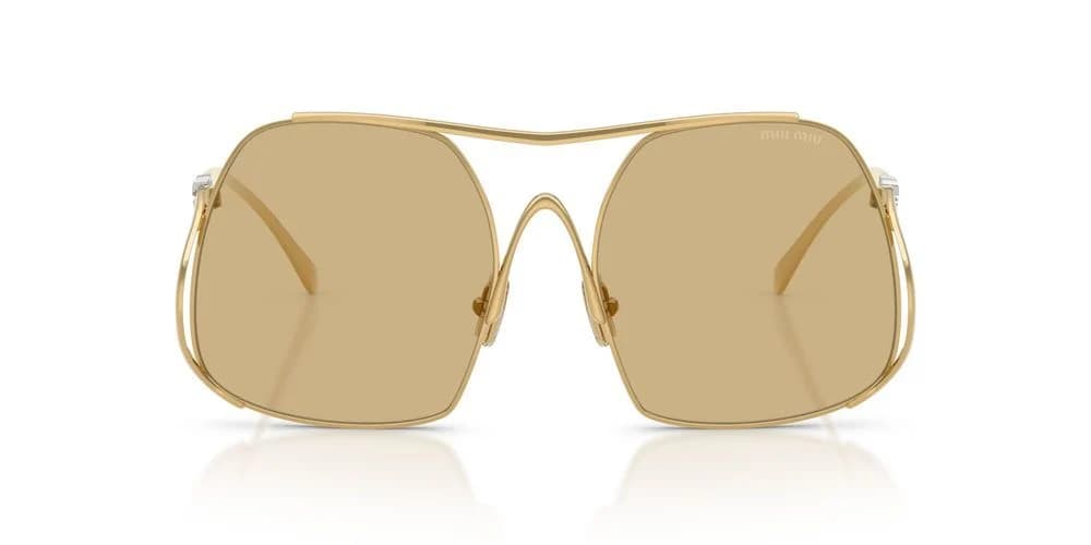 Miu Miu Miu Gafas De Sol Mujer Oro Oversize Amarillo 57mm