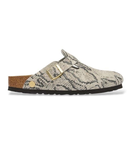 Birkenstock Zuecos De Piel Boston (ajuste Estrecho) Beige