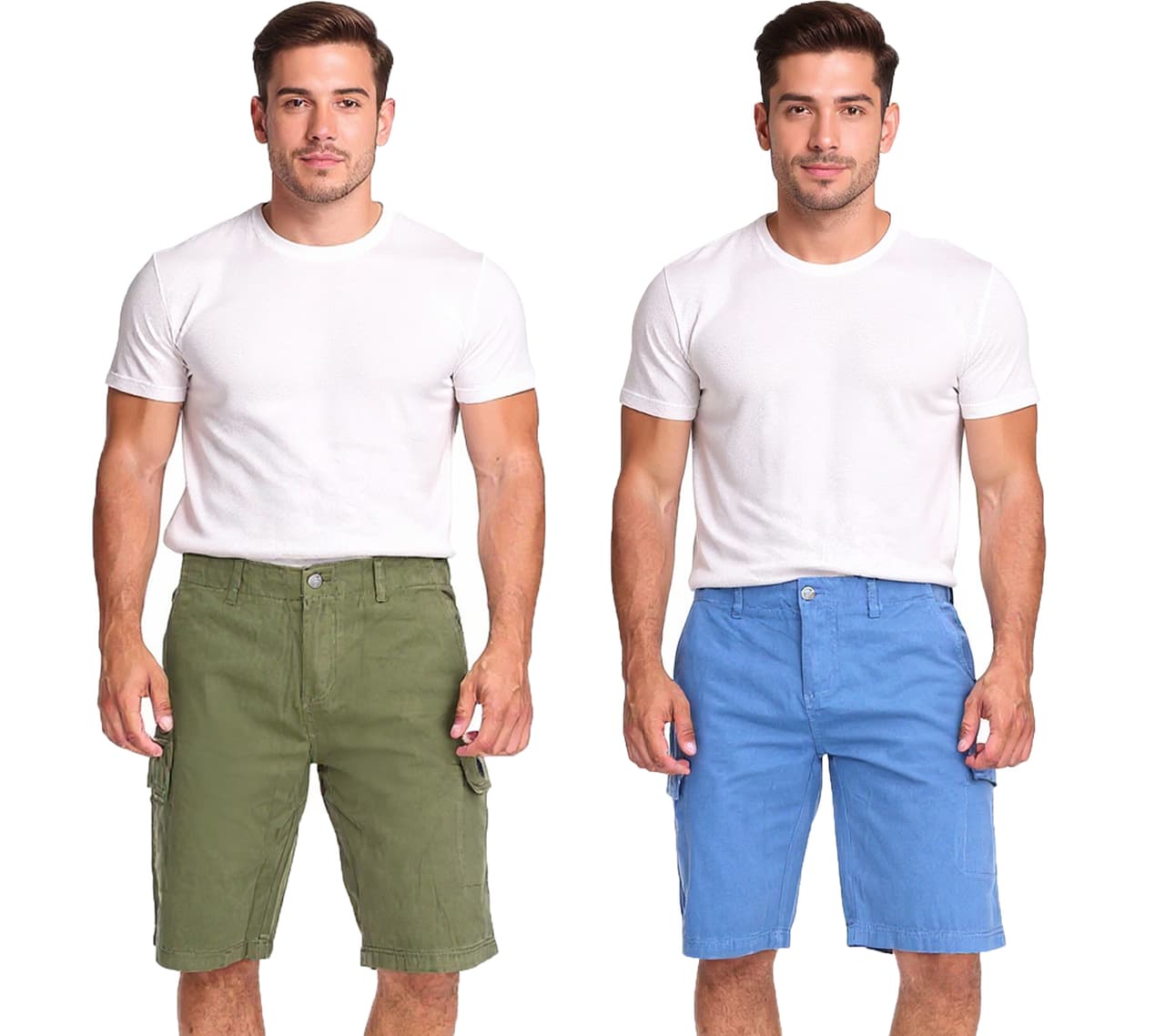 U.S. POLO ASSN. Shorts cargo ligeros para hombre con bordado de U.S. Polo, 52661, caqui o azul