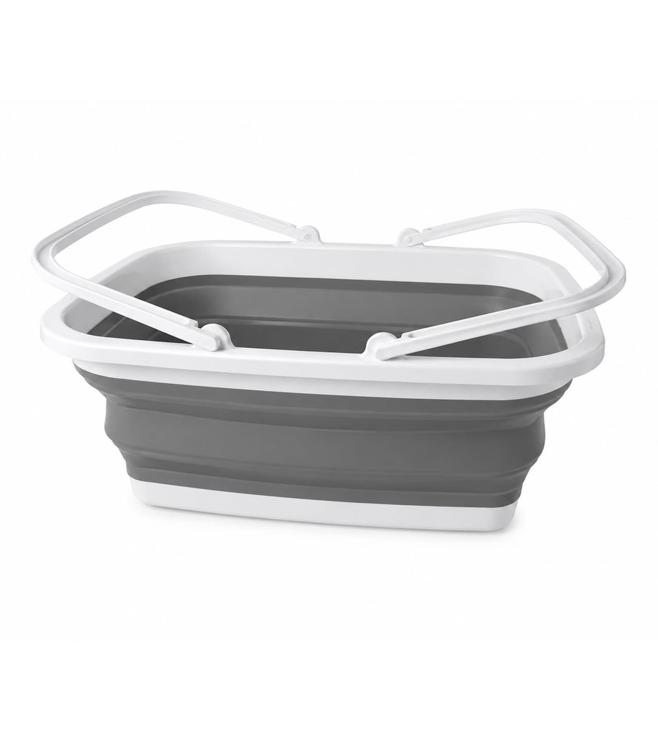 DR Home Divison Cesto de ropa plegable de 16 litros con asas, ahorra espacio (9940983, gris/blanco)