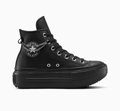Converse Chuck Taylor All Star Lift Double Stack Platform Chains Black/Black/Silver