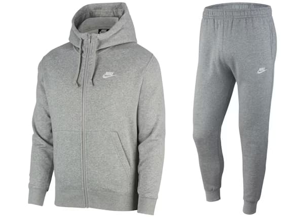Nike Sportswear Club Fleece Joggers Dark Grey Heather/Matte Silver/White — Nike en Ibiza