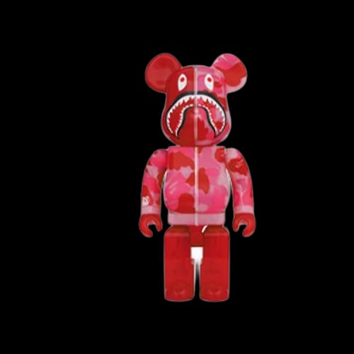 BAPE Medicom Toy Bearbrick ABC Camo Shark 100% & 400% Set 'Clear Red'