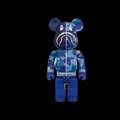 BAPE Medicom Toy Bearbrick ABC Camo Shark 100% & 400% Set 'Clear Blue'