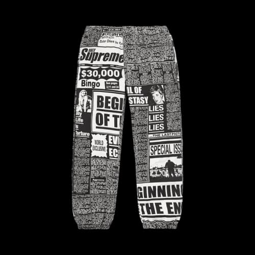 Supreme Newsprint Skate Pant 'Black'