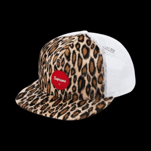 Supreme Leopard Mesh Back 5-Panel Cap 'White'