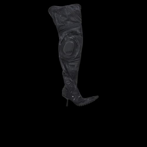 Balenciaga Heeled Over The Knee Biker Boot 'Black' (Women's)